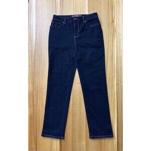 Gloria Vanderbilt Amanda Womens Petite Dark Wash Denim Straight Leg Stretch 8P